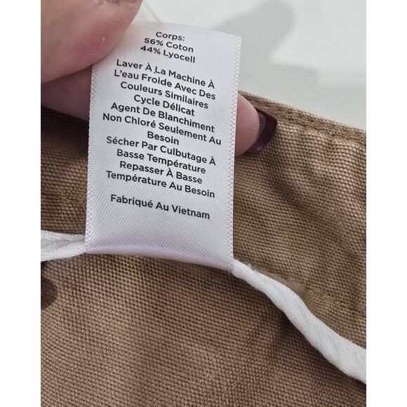 Talbots Slim Cargo Pant Khaki Light Brown Casual Ankle Length Size 14 - Picture 7 of 7